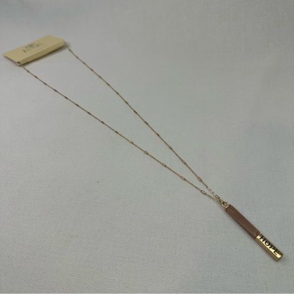 Pendant Hope Necklace Gold Tone Pink Stone - Picture 6 of 8